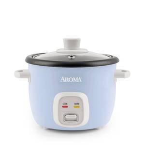 lot 2291 image: Aroma Housewares 4-Cups (Cooked)  1Qt. Rice & Grain Cooker (ARC-302NGBL), Blue