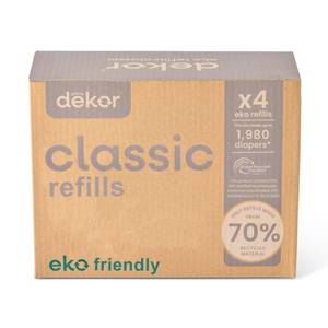 lot 2299 image: Diaper Dekor Classic Diaper Pail Refills  4 Count Unscented  Exclusive End-of-Liner Marking  Thick Quick & Easy to Replace  Most Economical Refill System  for Original and Eko Style Pails