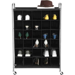 lot 5254 image: Mainstays 6 Tiers 30-Pairs Shoe Organizer  Black