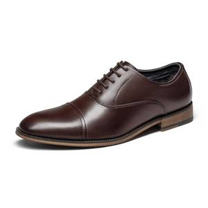 lot 5281 image: Bruno Marc Mens Lace Up Soft Cap-Toe Formal Dress Shoes,Size 11W,Dark Brown,LOUISWIDE_2