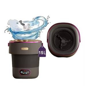 lot 5287 image: HusonoLife Portable Washing Machine 15L Small Washer and Dryer Mini Washing Machine for Underwear Baby Clothes Socks Foldable Washer lavadora portatil for Apartment Dorm Camping RV Travel (Black)