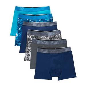 lot 6052 image: Hanes Boys Big Performance Tween Boxer Briefs Underwear, Assorted Prints & Solids, 6-Pack, BlueGrey-6 Pack