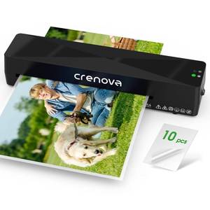 lot 6054 image: Crenova Laminator Machine with 10 Laminating Sheets, A4 Laminating Machine Hot & Cold with Fast Warm Technology, Thermal Laminator 9 Inch for Home Office School Business Black