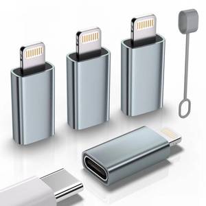 lot 6056 image: USB C Type C to Lightning Adapter ��4 Pack�� 1.8-2.2A 15W Fast Charging Support Data Sync,Lightning to USB Type C Cable Adapter for iPhoneiPadfor Airpods,with Anti-Lost Loop,Not for AudioOTG