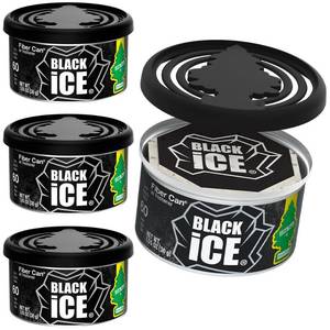 lot 6063 image: LITTLE TREES Car Air Freshener. Fiber Can Provides a Long-Lasting Scent for Auto or Home. Recycled Fiber. Black Ice, 4 Air Fresheners