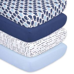 lot 6070 image: The Peanutshell 4-Pack Fitted Crib Sheet Set - Super Soft & Breathable Baby Girl or Boy Crib Sheets, Nursery Decor, Fit for Standard Crib Mattress Sheet - Nautical