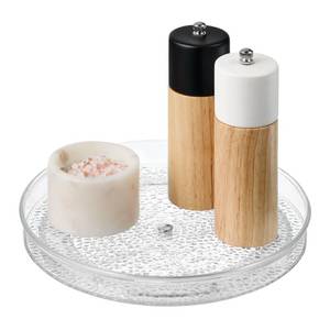 lot 6071 image: iDesign The Rain Collection Lazy Susan Turntable Organizer, 9 x 9 x 1.5, Clear