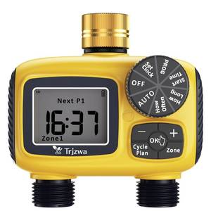 lot 6083 image: Sprinkler Timer Outdoor with Brass Swivel Water Timer for Garden Hose 2 Zone ProgrammableRain DelayManualAutomatic Irrigation Controller-Sprinkler System for GardenLawnYardPool