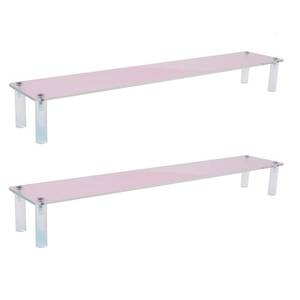lot 6087 image: MY MIRONEY 2PCS Acrylic Display Stand Iridescent Display Shelf Figurines Organizer Cupcakes Holder for Cake Food Desserts Figurines Collectibles Perfume Jewelry Makeup(15.75 x 2.95 x 1.97)