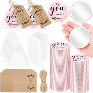 lot 6092 image: Tradder 50 Sets Compact Mirrors Bulk Women Gifts Inspirational Appreciation Employee Gifts Small Purse Pocket Makeup Mirrors for Mothers Day Coworker Nurse Bridal Souvenir Bags(Rose Gold)