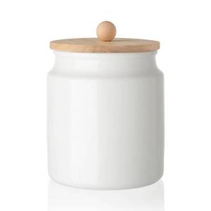 lot 6094 image: Sweejar Ceramic Kitchen Canisters, 28 FLOZ Porcelain Food Storage Jar with Airtight Seal Wooden Lid, Home Container Serving for Coffee Beans, Tea-leave, Sugar, Salt and More, Tool Bucket (White)