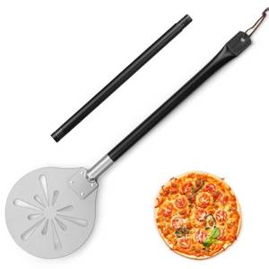 lot 6095 image: Joyfair Pizza Turning Peel, Perforated Stainless Steel Pizzas Paddle Spatula for Rotating Sliding, Metal Accessories Tool with Detachable Handle, Oven Safe & Easy Cleanup (9 Inch)
