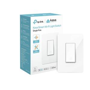 lot 6104 image: Kasa Smart Light Switch HS200, Single Pole, Needs Neutral Wire, 2.4GHz Wi-Fi Light Switch Works with Alexa and Google Home, UL Certified, No Hub Required , White, HS200
