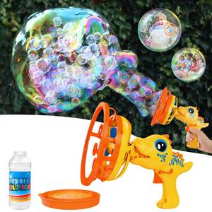 lot 6431 image: Bubble Gun Bubble Machine Dinosaur Bubble Blower Toy for Kids and Toddlers Bubble in Bubble Gun Party Favors Birthday Christmas Easter Gift for 3 4 5 6 7 8 9 Years Old Boys and Girls (Yellow)