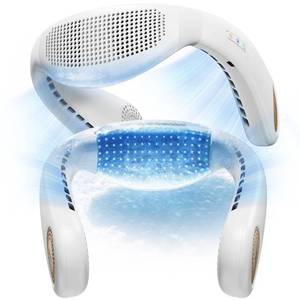 lot 6447 image: TORRAS COOLiFY Air��2024 Upgrade Neck Air Conditioner, Ultra-Light Portable Neck Fan Rechargeable, Personal Cooling Device Neck Fans that blow cold air with 3 Modes FanCoolerHeat, White
