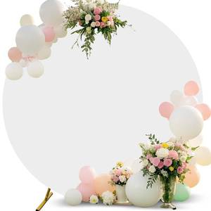 lot 6449 image: Antizz 6.6 ft Arch Backdrop Cover(Only Cover, Stand not included)��Round White Balloon Arch Covers Spandex Fitted, Circle Wedding Arch Cover for Ceremony Birthday Baby Shower Party Decoration