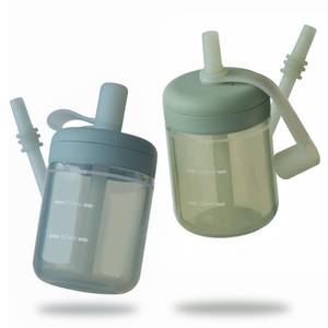 lot 6457 image: Moonkie Baby Straw cup  Silicone Toddler Sippy Cup Training Cup with Straw Lid  BPA-Free Drop-Proof Baby Cup  Baby Led Weaning  6 Months, 5 oz, 2pack