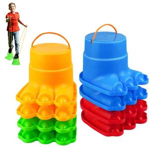lot 6475 image: IROO Balancing Stilts for Kids, 4 Pairs Walking Stilts Monster Feet for Balance and Coordination, Toys for Girls & Boys for Age 4-10 Years Old Indoor or Outdoor Play (8 Stilts Total)