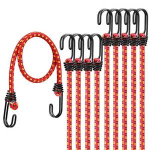 lot 6492 image: 24 Elastic Bungee Cords with Hooks 10 Pcs Bungee Cords Heavy Duty Outdoor, Bungie Cord Bundle Assortment with Metal Hook, Bungee Straps for Kayaking, Camping, Garage Storage