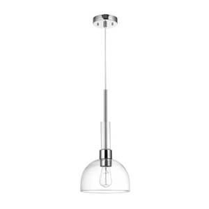 lot 9003 image: Globe Electric 60896 Tai 1-Light Pendant, Chrome, Clear Glass Shade, Bulb Not Included