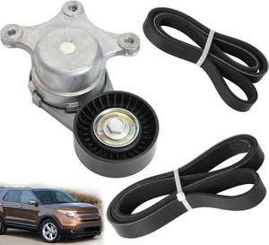 lot 9009 image: Drive Belt Tensioner Kit, 38485 Fit for Ford Explorer Edge Fusion 2007-2012, Fit for Lincoln MKX MKZ 2007-2012, for Mazda 6 CX-9 2007-2015, V6 3.53.7 L V6, 49450 6PK1140 4PK894F