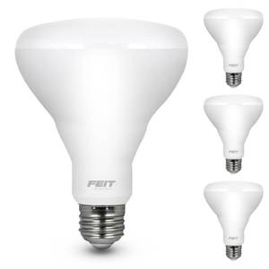 lot 9012 image: Feit Electric BR30 LED Light Bulbs, 65W Equivalent, Non Dimmable, 10 Year Life, 650 Lumens, 2700K Soft White, E26 Base Recessed Can Light Bulbs, Flood Light Bulbs, Damp Rated, 3 Pack, BR3010KLED3