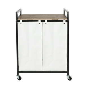 lot 9026 image: Better Homes & Gardens Metal Frame Laundry Sorter with 2 White Fabric Bags  Adults