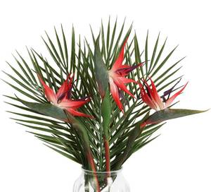 lot 9037 image: Fqueelvys Bird of Paradise Artificial Plant Combo Palm Leaves,Faux Bird of Paradise Plant with Artificial Palm Leaves for Wedding Garden Office Home Indoor and Outdoor Decor(Red)