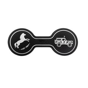 lot 10232 image: LSAUTO Compatible with Ford Bronco 2021.2022 2023.2024 Car Cup Holder Coaster (not for Sport), Car Decorative Water Coaster, Beverage Coaster, Silicone Cup Holder Coaster, Car Accessories Pad (White)