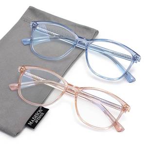 lot 10233 image: Madison Avenue 2 Pack Square Vintage TR90 Blue Light Blocking Reading Glasses for Women, Anti GlareEyestrain Computer Readers BlueBrown 1.5