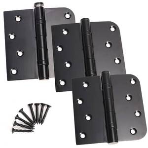lot 10237 image: 3 Pack Black Heavy Duty Pin Removable 4 X 4 Inch Stainless Steel Ball Bearing Square Door Hinges with 58 Radius Corners, Heavy Duty Interior & Exterior Door Hardware for Left & Right Doors Hinge