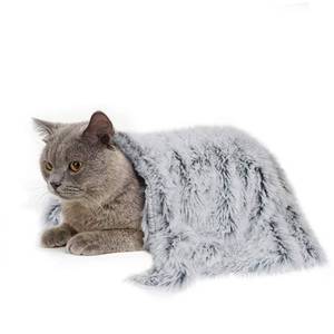 lot 10247 image: PJYuCien Fluffy Fleece Calming Pet Throw Blanket, Super Soft and Warm for Indoor Cats and Dogs, Small 16  24, Machine Washable, Grey Puppy Bed
