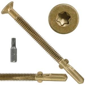 lot 10252 image: FMhotu #10 x 1-58 Trailer Deck Screws, Self-Tapping Sheet Wood Metal Screw, 120Pcs T25 Star Bits Reamer Tek Screws for Trailers, for Attaching Wood to Steel