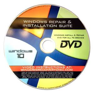 lot 10260 image: Recovery, Repair & Re-install disc compatible with MS Win 10 3264 bit