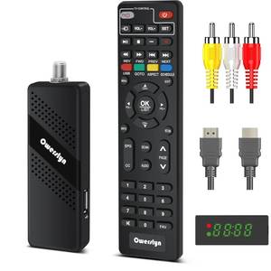 lot 10279 image: 2025 Upgraded Digital Converter Box for TV, OWERSLYN Invisible ATSC Tuner Box with TV Tuner, DVR Recording & Playback, USB Media Player, HDMIAV Output 1080P, Timer, Set Top Box, 2in 1 Remote