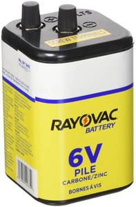 lot 10305 image: RAYOVAC Heavy Duty Lantern Battery, 6 Volt Screw Terminals, 945R4C