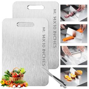 lot 10308 image: Megecy Titanium Cutting Board - 2 pack Titanium Cutting Boards for Kitchen,Double Sided Titanium Cutting Mat,Non Stick Chopping Board Easy to Clean��10  14in��427