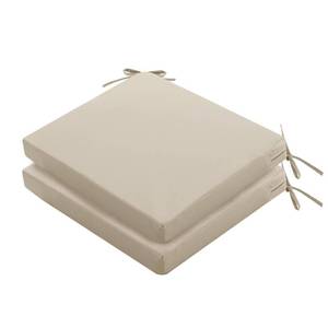 lot 15950 image: Outdoor Chair Cushions Set of 2 Waterproof & Color Fastness Seat Cushion for Patio Furniture - 22 x 22 x 3 Inch Chair Pads with Ties and Hidden Zipper - Patio Chair Cushion Replacement, Beige