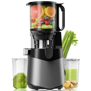 lot 15951 image: Cold Press Juicer, 5.8 Extra Large Feed Chute Fit Whole Fruits & Vegetables, 350W Slow Masticating Juicer Machines, Easy to Clean,High Juice Yield��Grey��