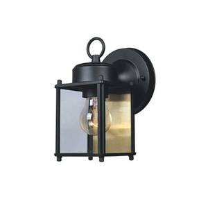 lot 15965 image: Designers Fountain 1161-BK Porch Outdoor Wall Lantern Sconce  8in H  Black