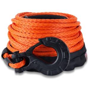 lot 15972 image: TYT Synthetic Winch Rope 38 X 92 with Hook, 27000LBS Synthentic Winch Cable Kit with Protective Sleeve for 4WD Off Road Vehicle Truck SUV Jeep (Orange)