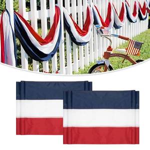 lot 16006 image: LinaGarten 2Pack Patriotic Bunting US Flag Decorations 4th of July Decor 2x20 Ft Large Red, White & Blue Banner Veterans Day Memorial Days Celebration Outdoor Porch Garden