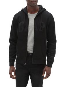 lot 16015 image: GAP mens Logo Hoodie Zip Hooded Sweatshirt, True Black V2 2, Small US