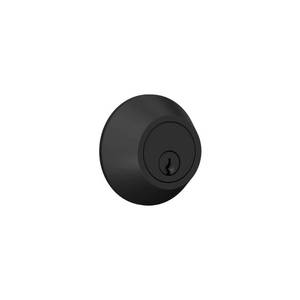 lot 16025 image: Lock Scout Deadbolt with Round Trim, Keyed 2 Side, Matte Black Finish