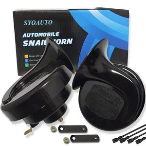 lot 16039 image: SYOAUTO Car Horn 12V Loud Universal Fit High Low Tone Waterproof Truck Horn Replacement Kit