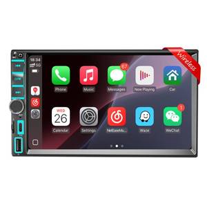 lot 16040 image: 7 Wireless Apple CarPlay & Android Auto Double Din Car Stereo - 240W High-Power Sound, Touchscreen Bluetooth Receiver with USB-CAUXTF Ports, RDSFMAM Radio & MirrorLink HD Display - StyleA