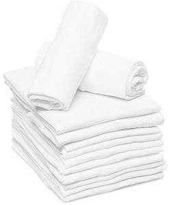 lot 16046 image: RUVANTI 10 Pack Birdseye Flat-Fold Cloth Diapers for Babies, 100% Cotton Extra Large Reusable Diapers 24x24 Inches, Baby Burp Cloths