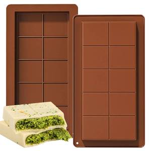 lot 16052 image: LGQUK Dubai Chocolate Bar Mold Silicone Chocolate Bar Molds, Deep Rectangular, 2 Pack, Large Size for Stuffed Bars (2PCS Deep Size)