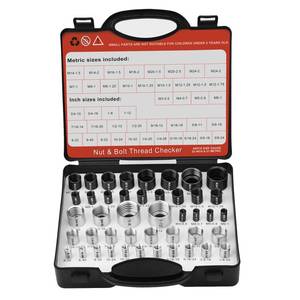 lot 16053 image: Comfylichi Thread Checker, Nut and Bolt Thread Checker, Bolt Size and Thread Gauge, 44 Individual Bolt and Nut Identifier Gauge (23 Standard & 21 Metric) Especially for Size Check in Tight Spaces