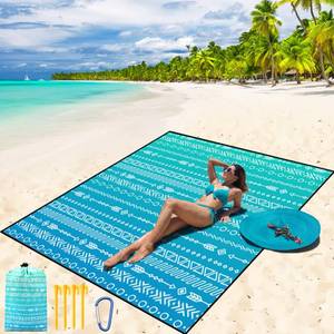 lot 16474 image: WIWIGO Beach Blanket Waterproof Sandproof Beach Mat 79 X 8310x9for 2-8 Adults Quick Drying Outdoor Picnic Mat Beach Accessories for Travel, Camping, Hiking